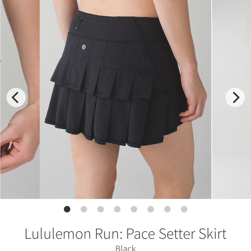Lululemon Black Skirt Skort pace setter- 8